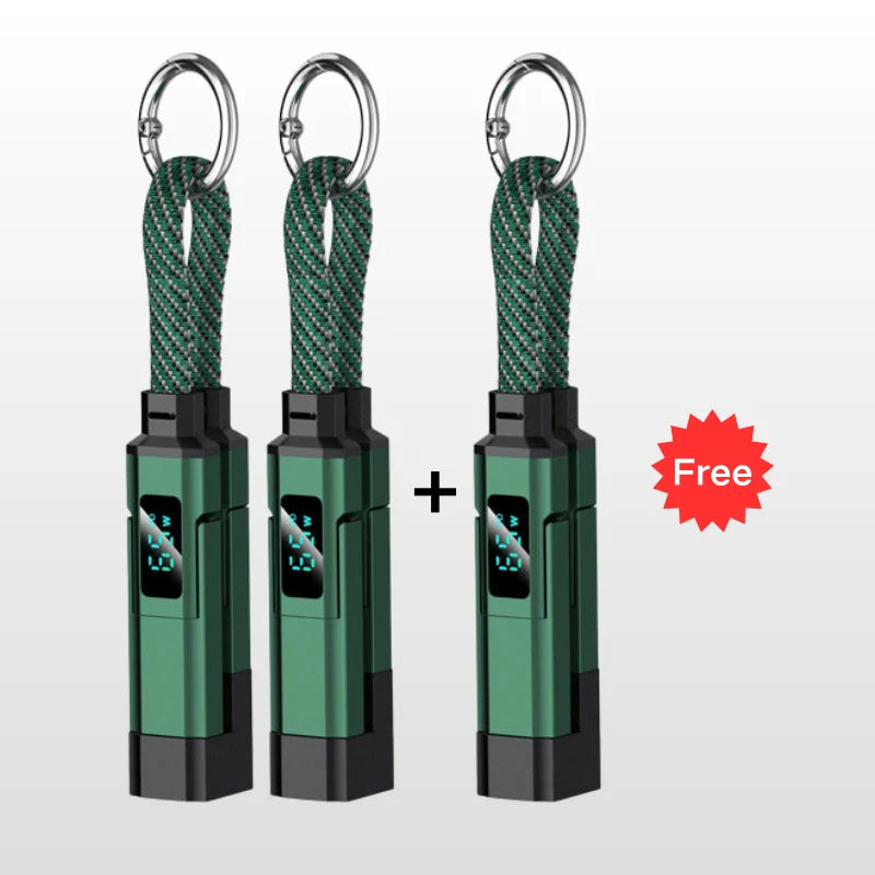 Keychain Charging Cable 4-In-1 Digital Display & Fast Charge