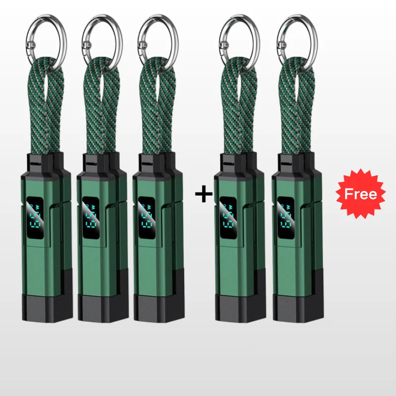 Keychain Charging Cable 4-In-1 Digital Display & Fast Charge