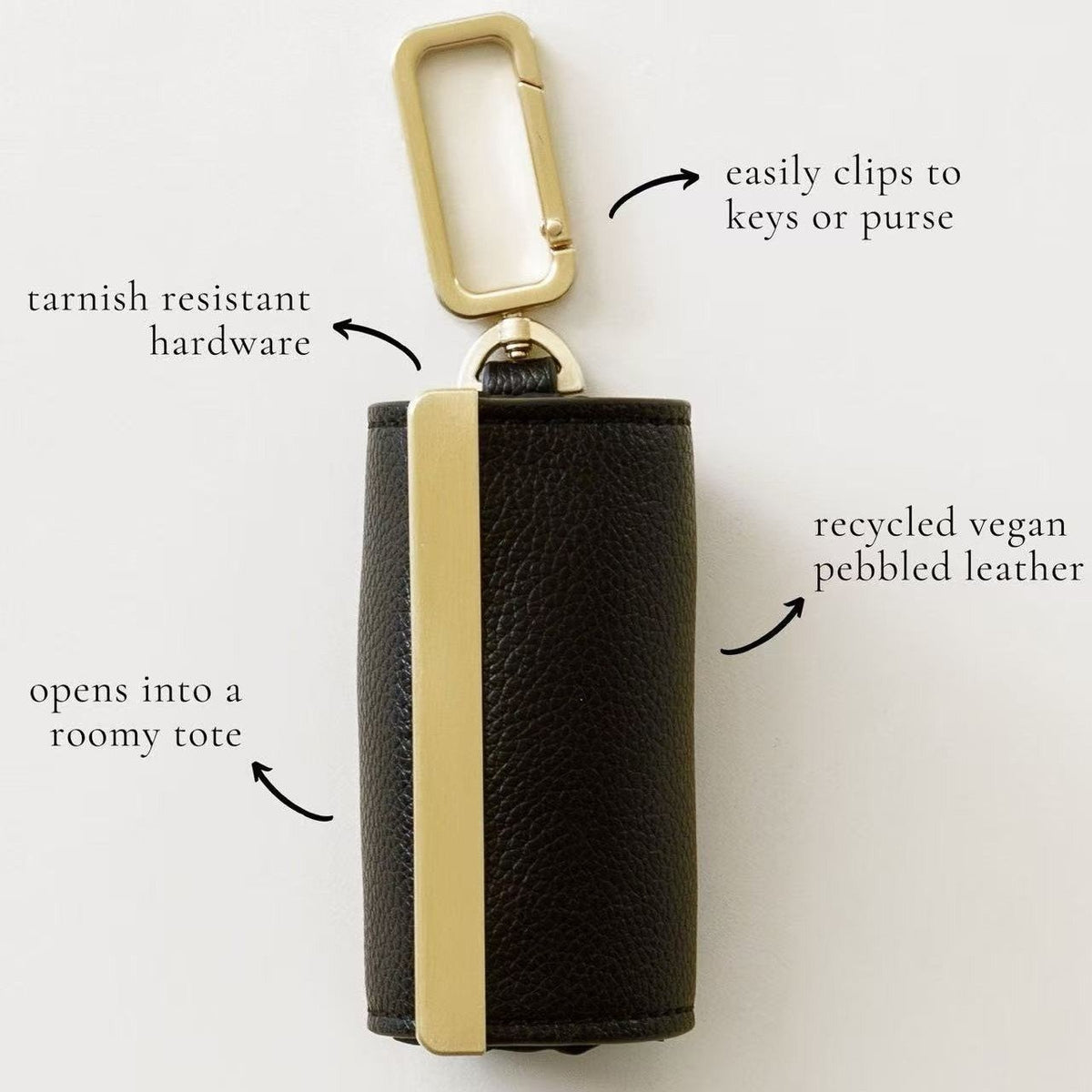 Keychain Pouch Ultra-Compact Zip Closure & Keyring