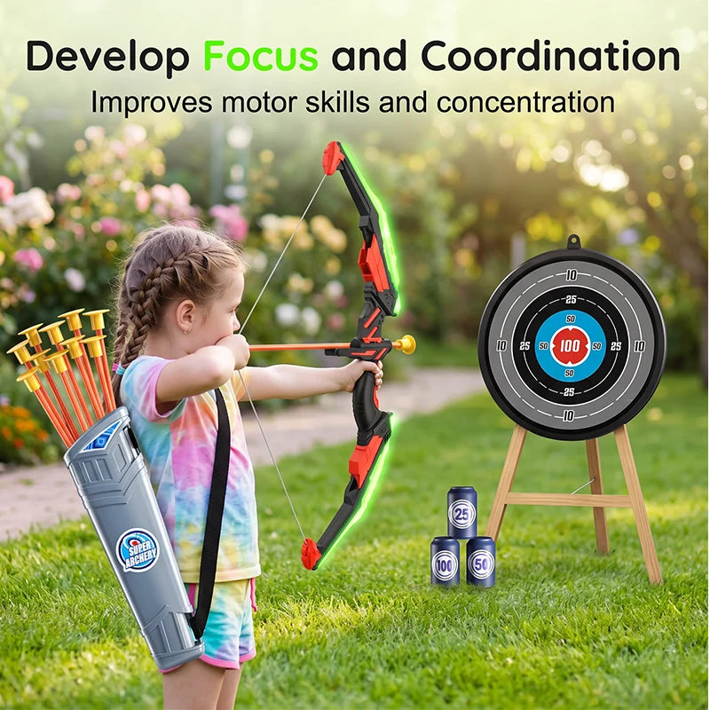 Kids Archery Set LED Bow & Suction Cup Arrows
