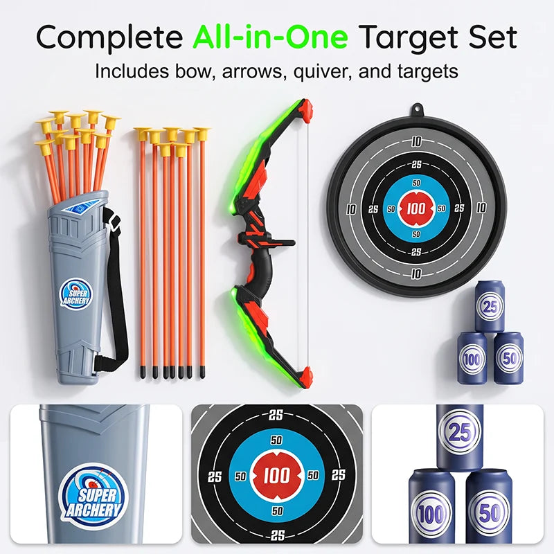 Kids Archery Set LED Bow & Suction Cup Arrows