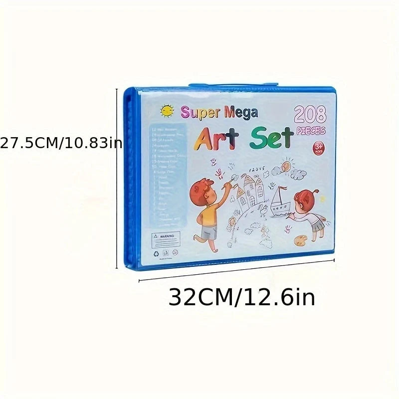 Kids Art Set 208-Piece Foldable Case & Easel