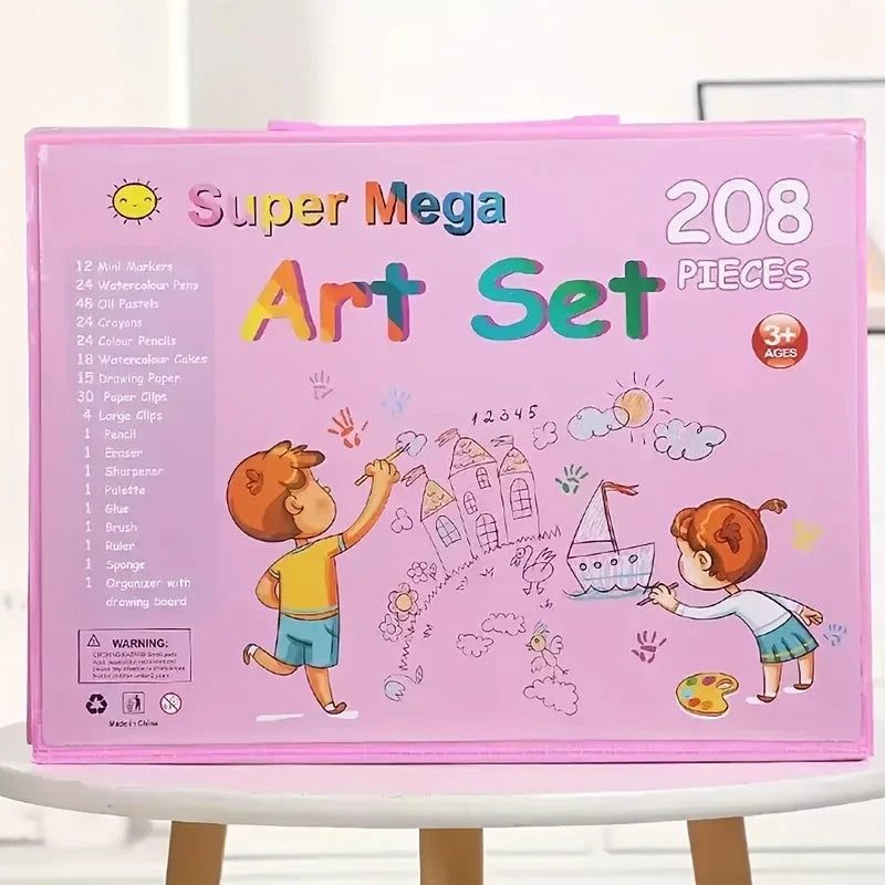Kids Art Set 208-Piece Foldable Case & Easel