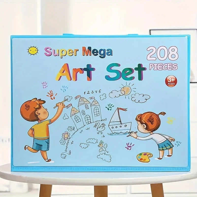Kids Art Set 208-Piece Foldable Case & Easel