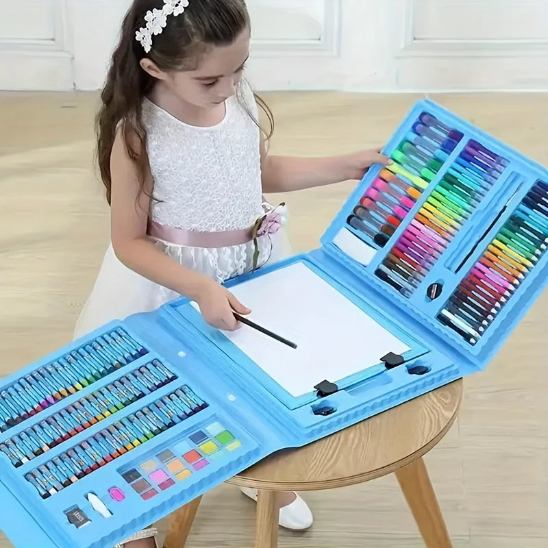 Kids Art Set 208-Piece Foldable Case & Easel