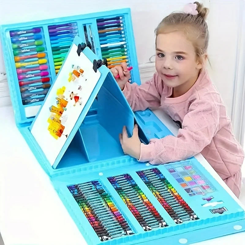 Kids Art Set 208-Piece Foldable Case & Easel