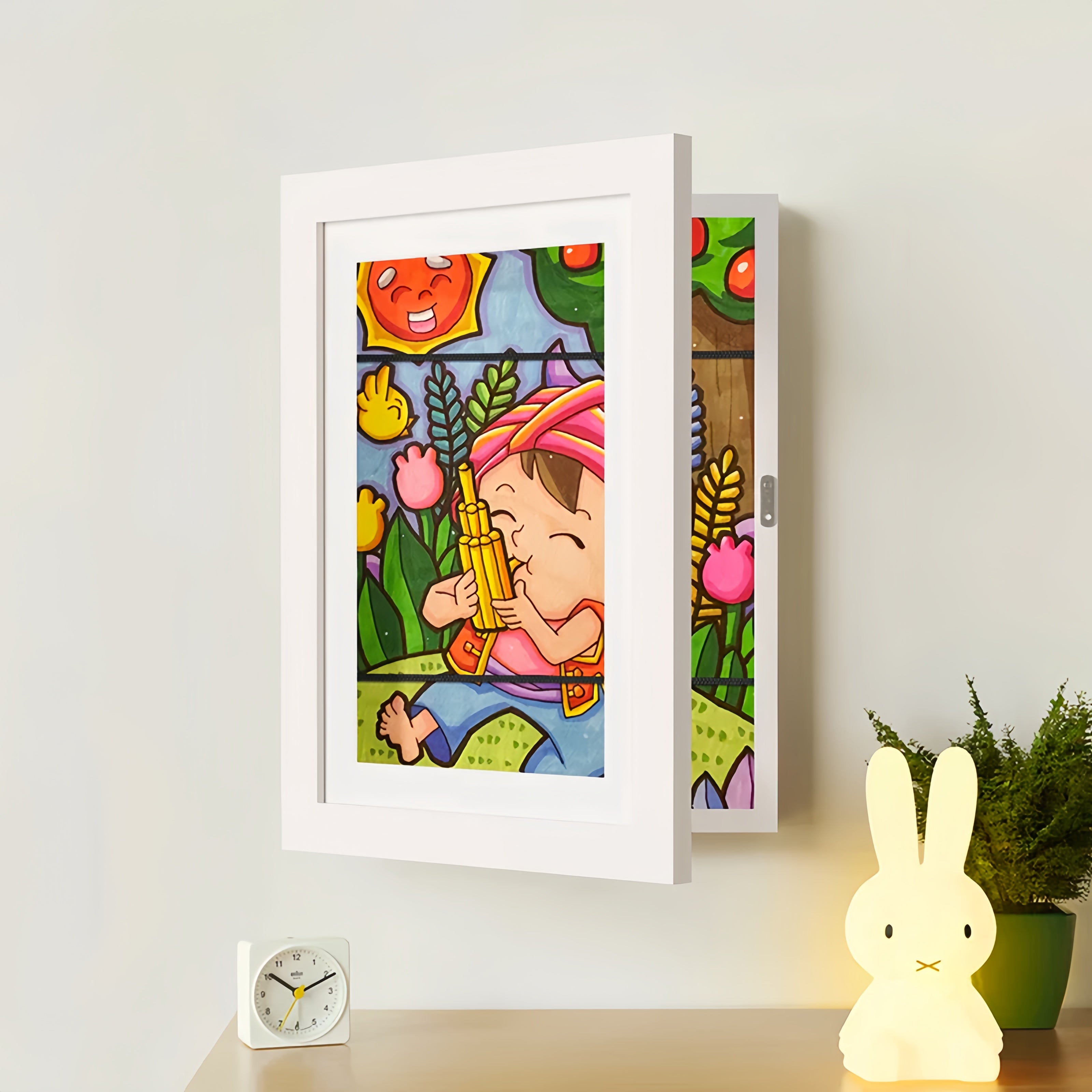 Kids Artwork Display Frame Magnetic Front Closure Holds 150
