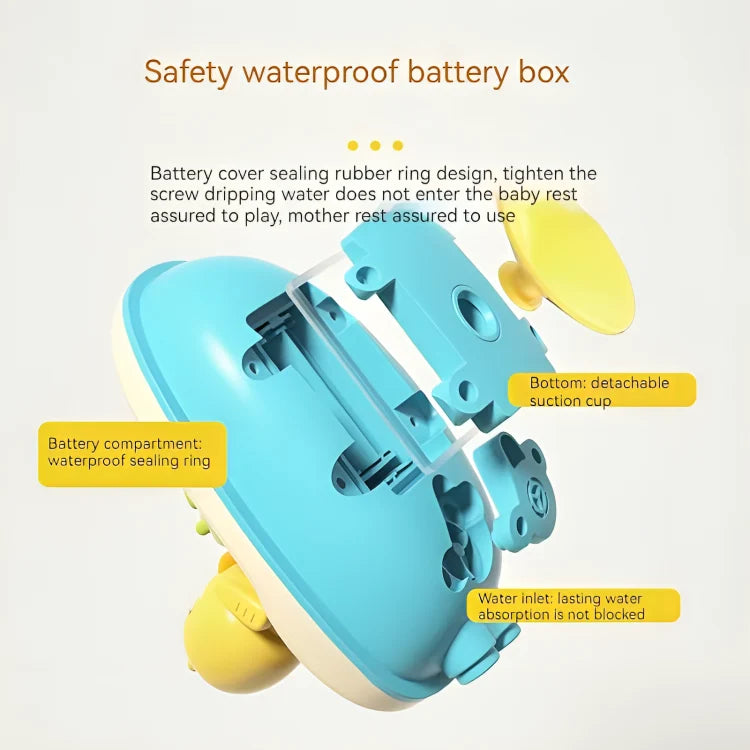 Kids Bath Toy Shower Head Battery-Powered Suction Cup