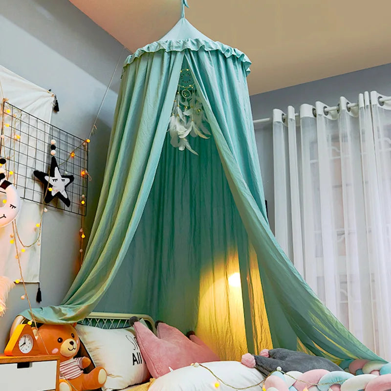 Kids Bed Canopy Hanging Dome Polyester-Cotton Blend