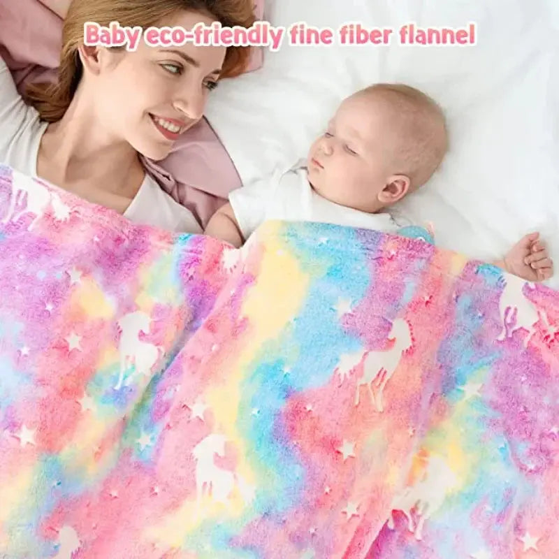 Kids Blanket Glow-In-The-Dark Plush Polyester Machine Washable