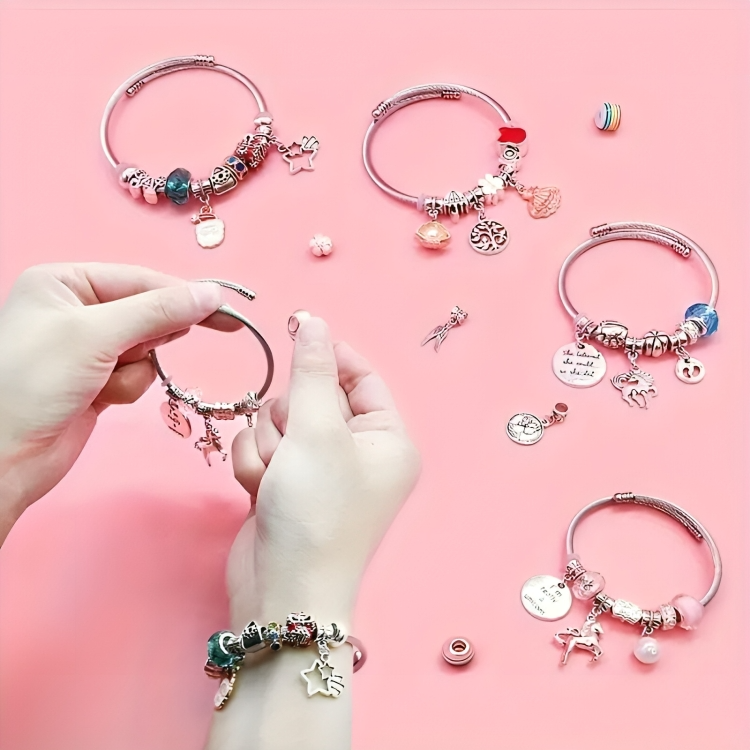 Kids Bracelet Kit DIY Charm & Bead Assorted Colors
