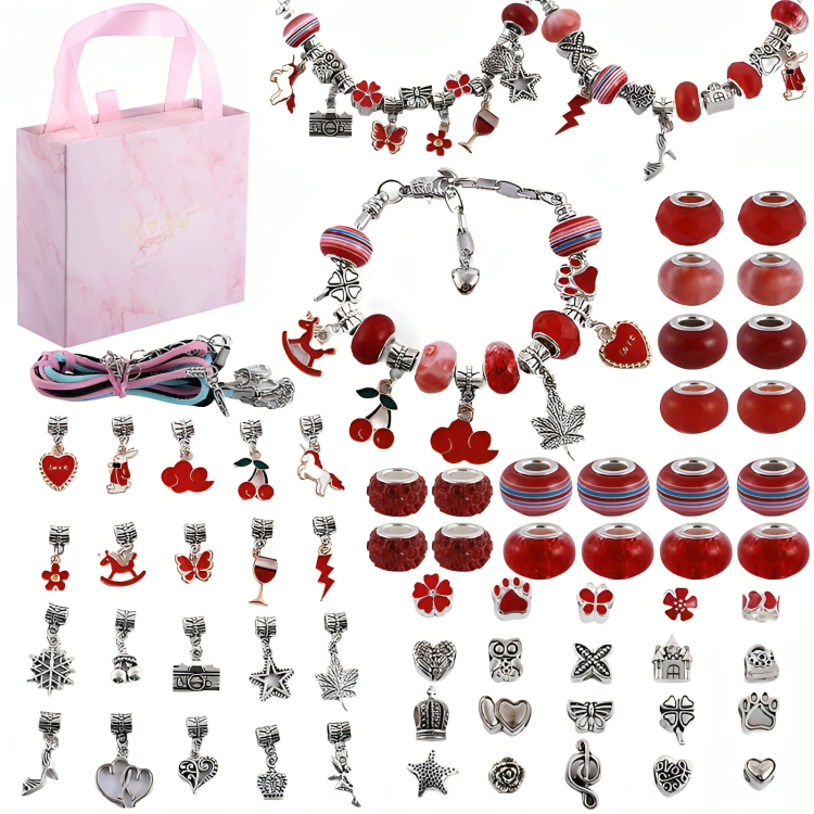 Kids Bracelet Kit DIY Charm & Bead Assorted Colors
