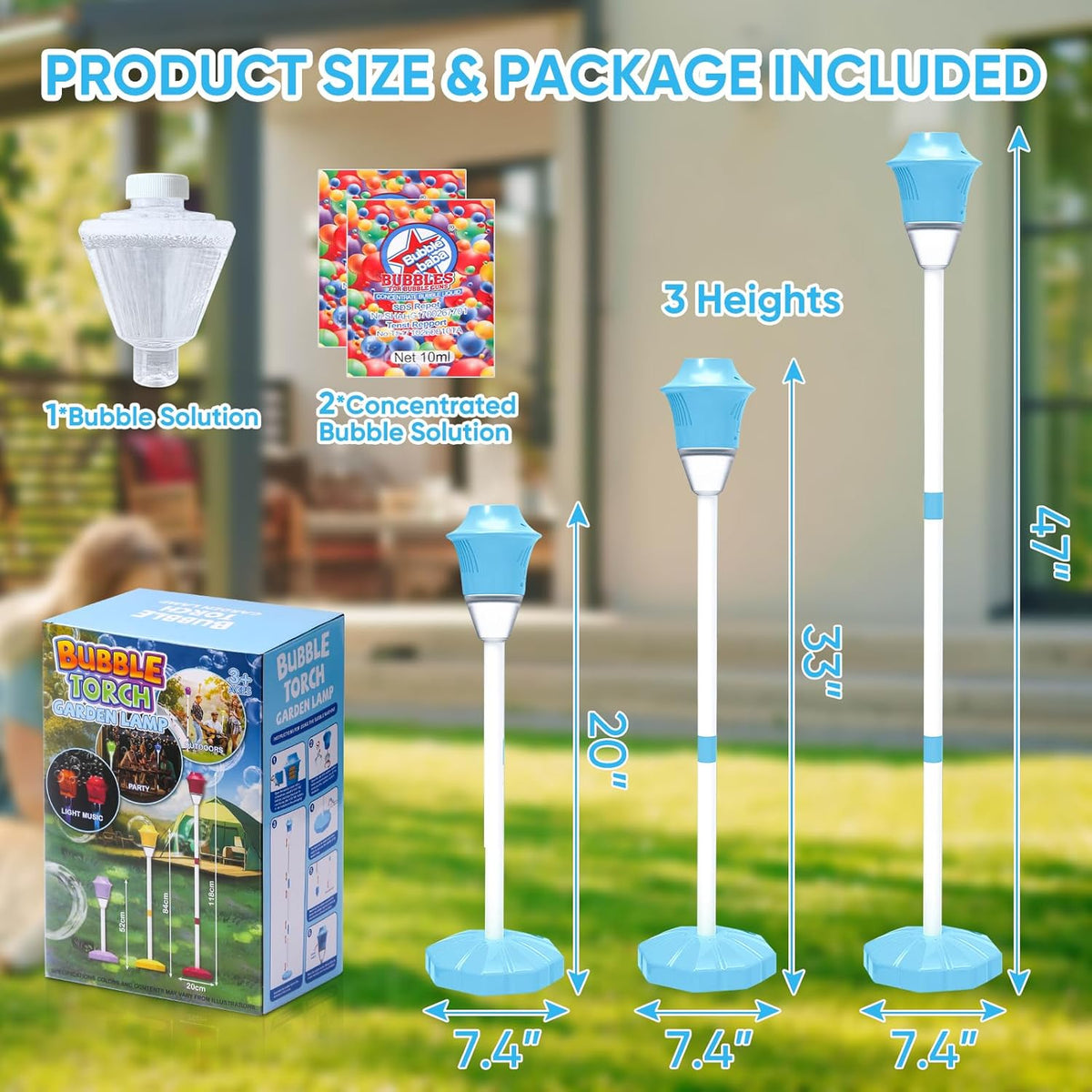 Kids Bubble Machine 20,000 Bubbles Per Minute Adjustable Stand