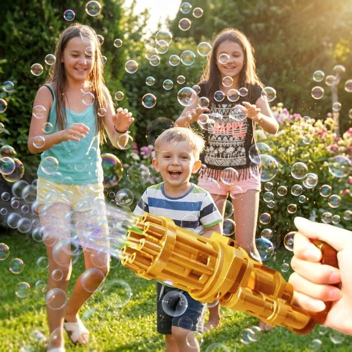 Kids Bubble Machine Battery-Powered Pistol Grip