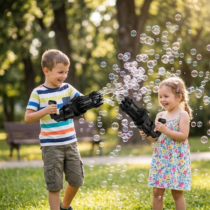 Kids Bubble Machine Battery-Powered Pistol Grip