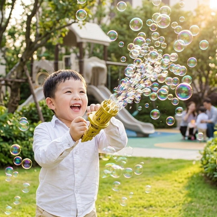 Kids Bubble Machine Battery-Powered Pistol Grip