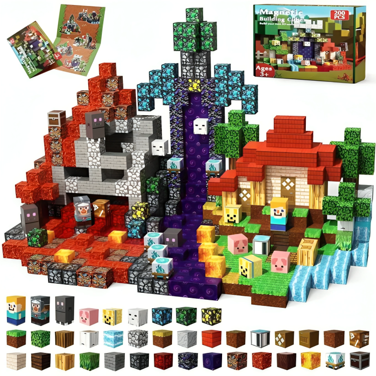 Kids Building Set Pixel Art Interlocking Tiles Screen-Free