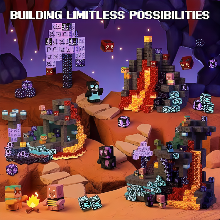 Kids Building Set Pixel Art Interlocking Tiles Screen-Free