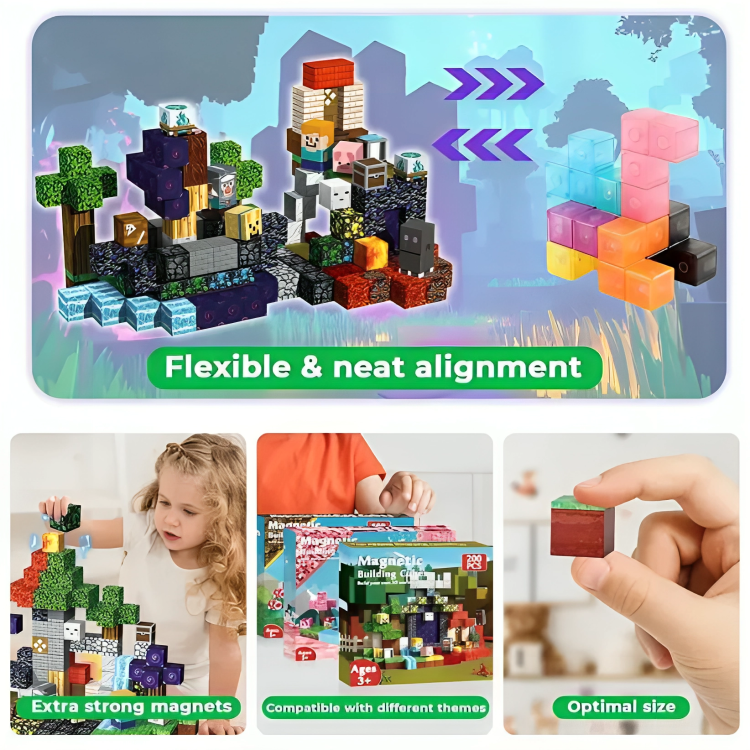 Kids Building Set Pixel Art Interlocking Tiles Screen-Free