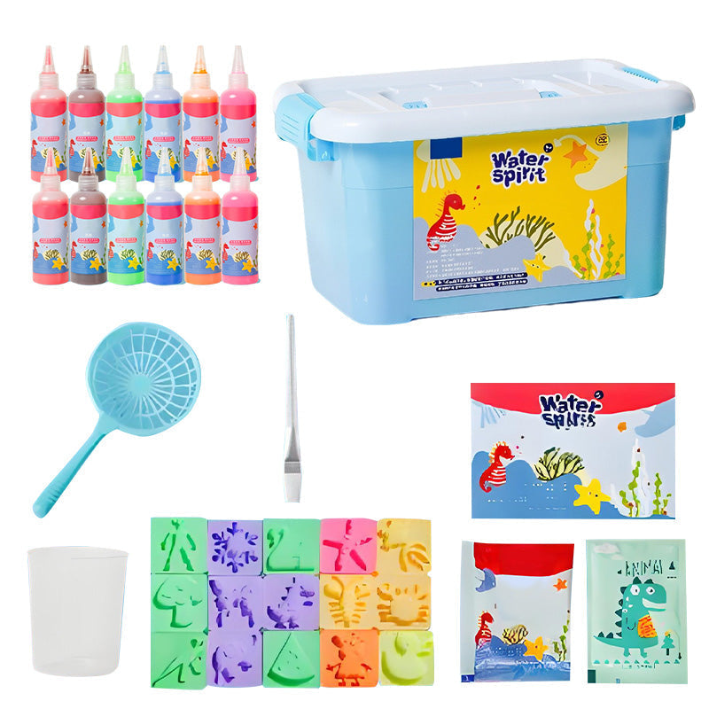 Kids Craft Kit 3D Water Beads Reusable Molds & Tray