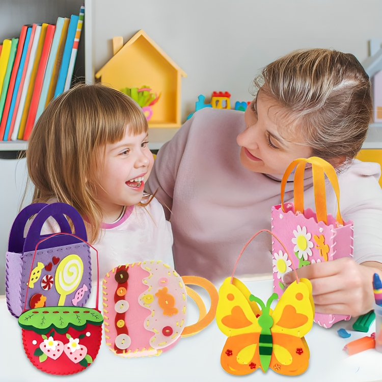 Kids Craft Kit Felt Bags & Child-Safe Needles