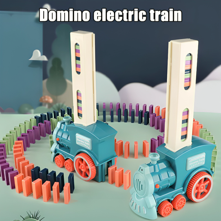 Kids Domino Train Set Self-Setting 60-Piece