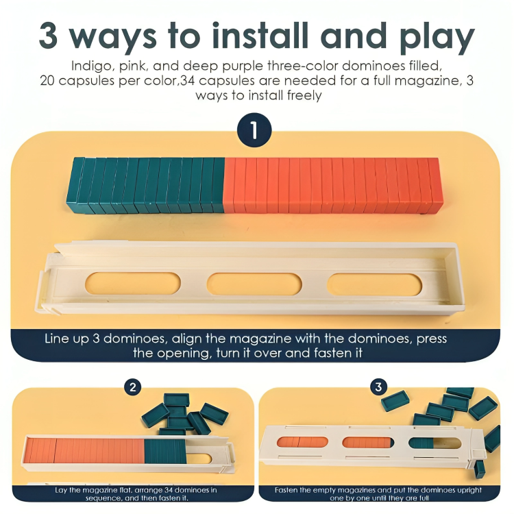 Kids Domino Train Set Self-Setting 60-Piece