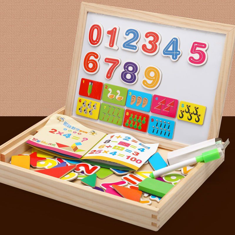 Kids Drawing Board Magnetic & Chalkboard Beech Wood Frame