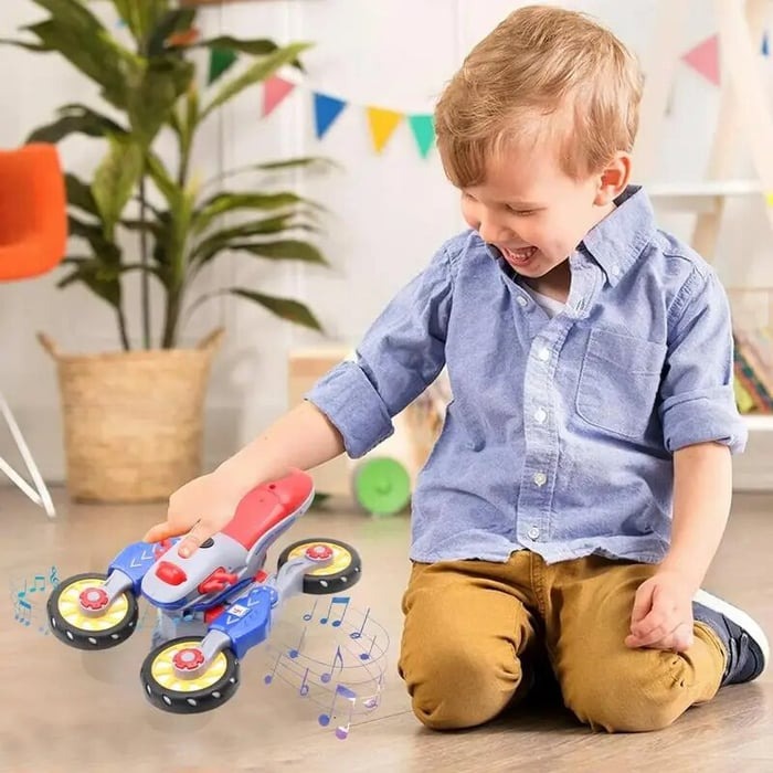Kids Electric Motorcycle 360 Spin Obstacle Detection & LED