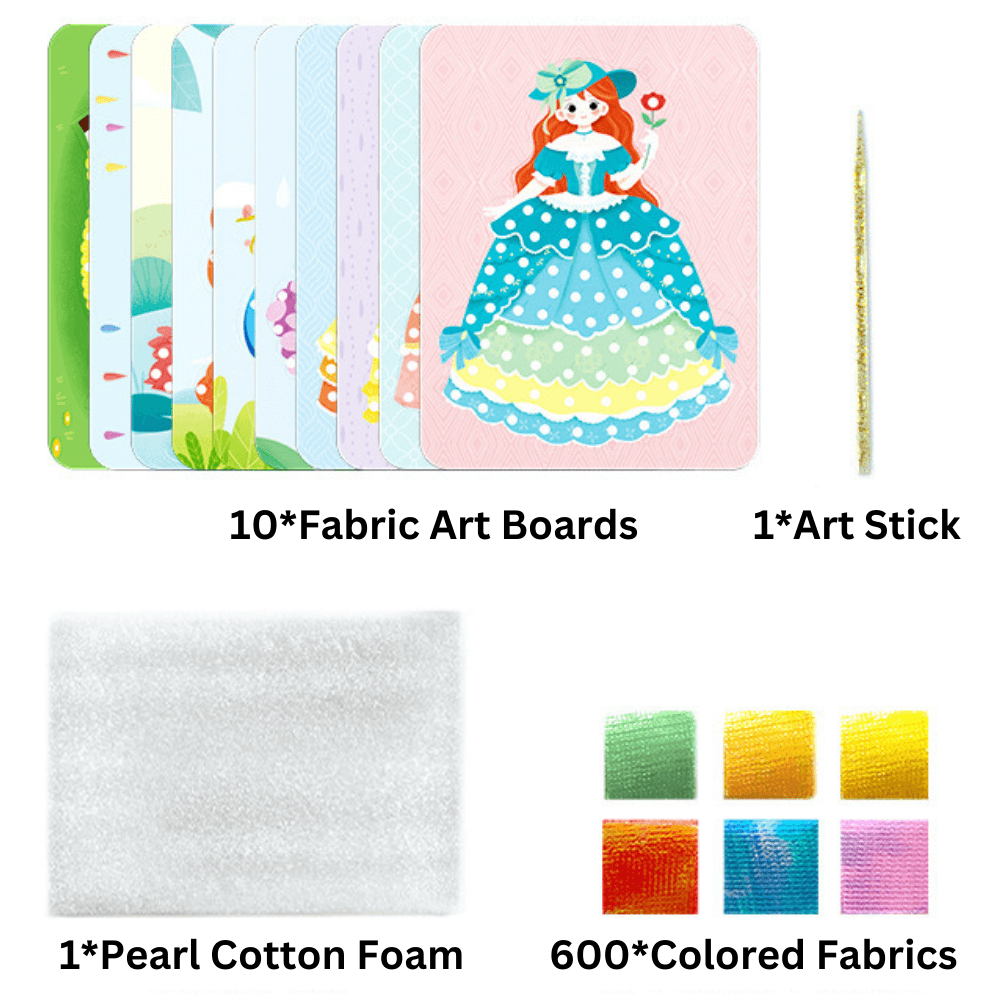 Kids Fabric Art Kit 600 Pieces Set of 10