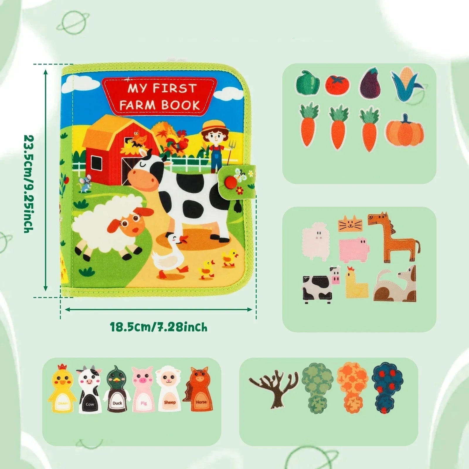 Kids Farm Playset Interactive Colorful Animal Pieces