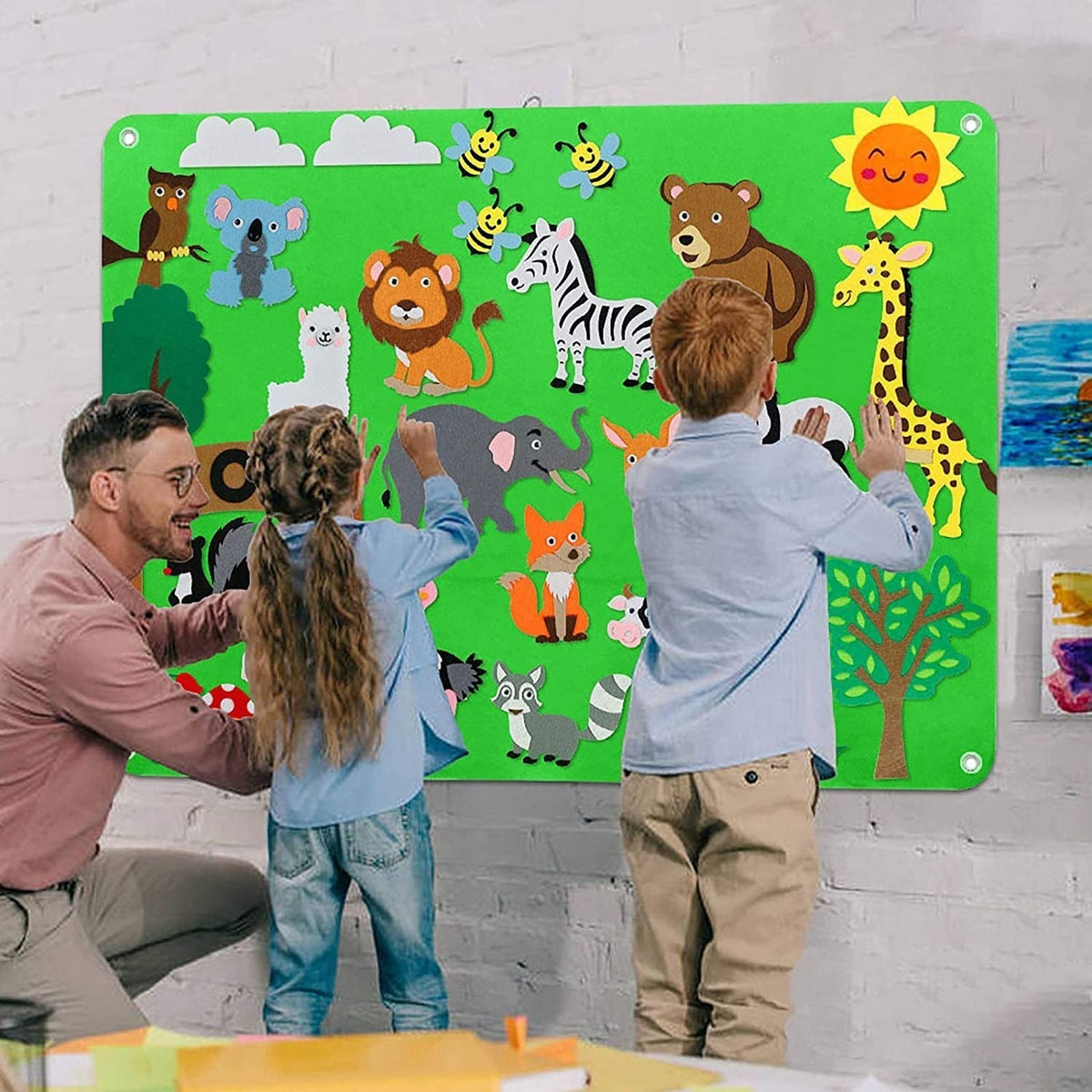 Kids Felt Play Mat Farm & Zoo Educational Reusable