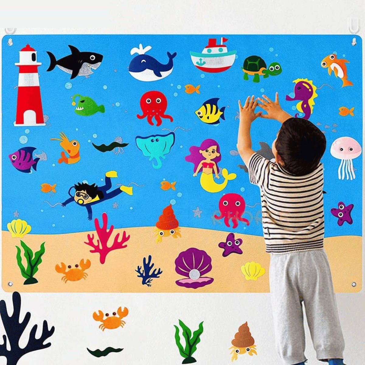 Kids Felt Play Mat Farm & Zoo Educational Reusable