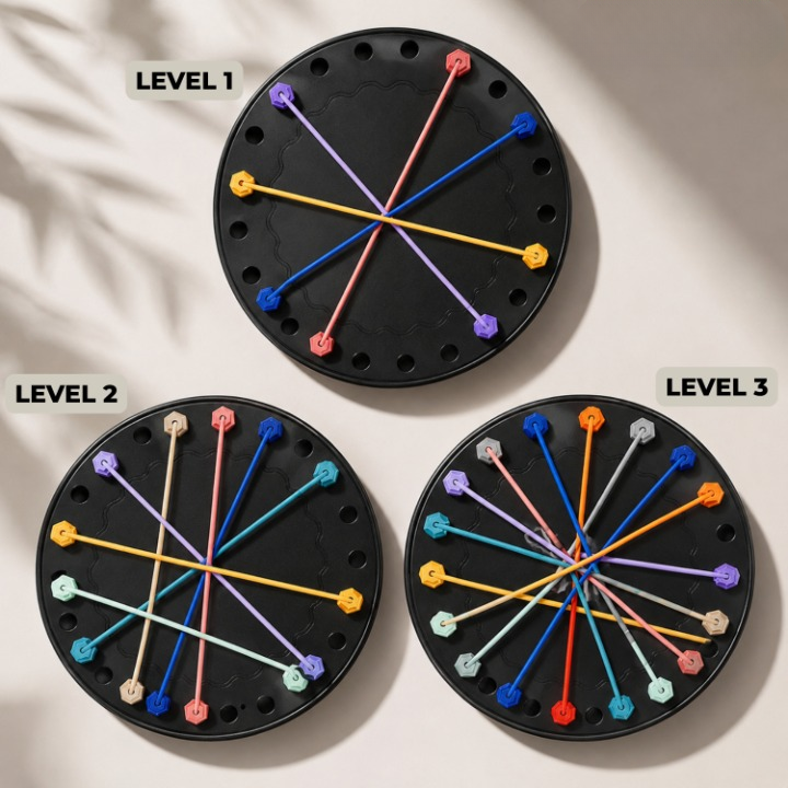 Kids Finger Dexterity Game Pocket-Sized Includes 10 Rubber Bands