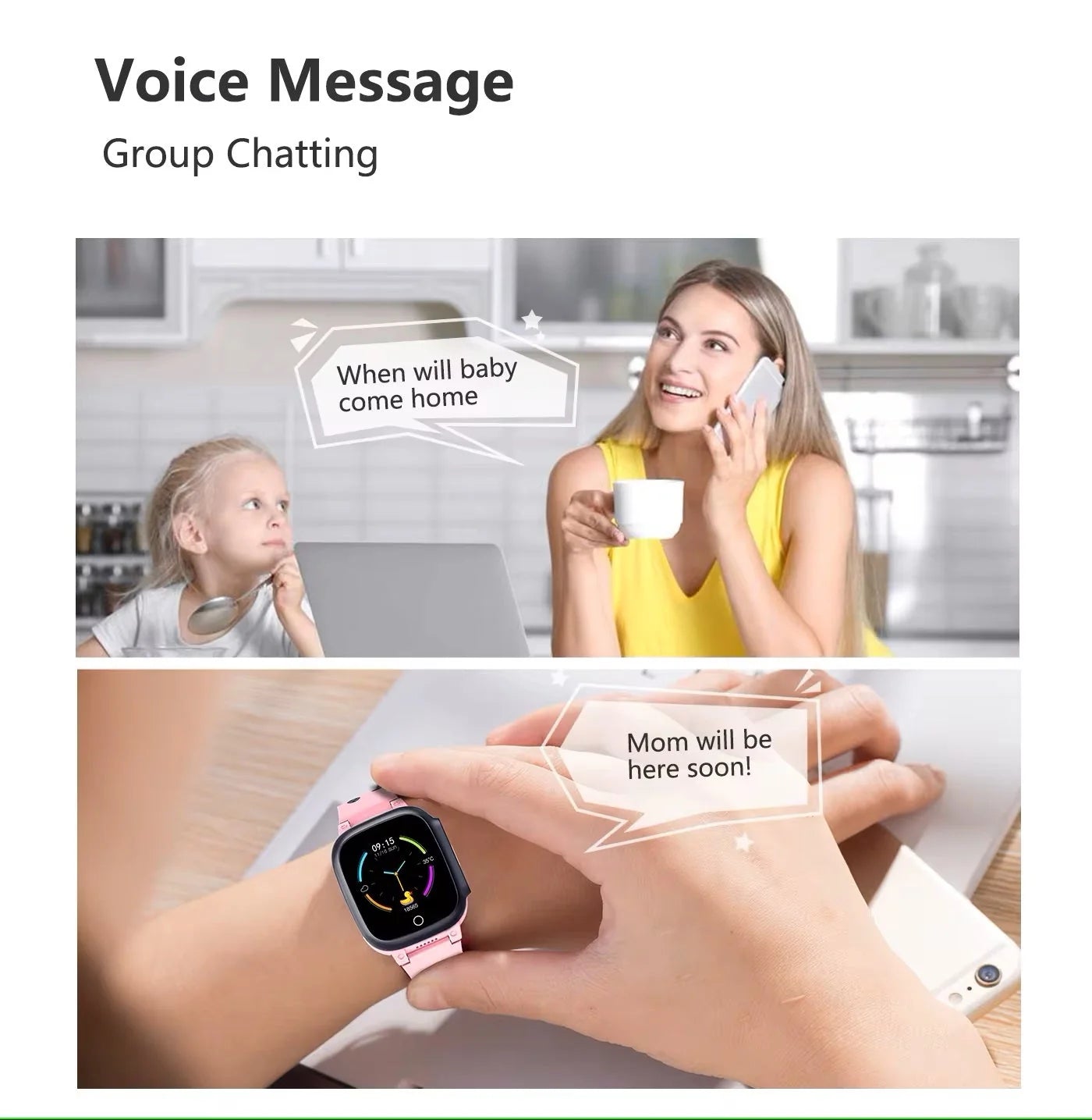 Kids GPS Smartwatch 4G Video Calls SOS