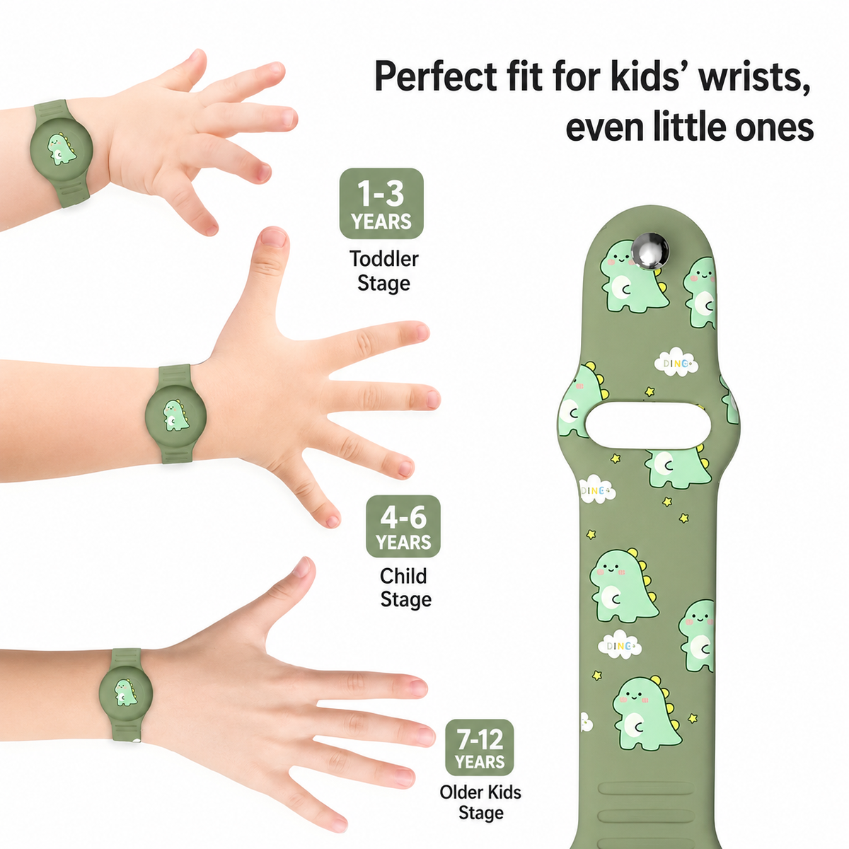 Kids GPS Wristband Real-Time Tracking Adjustable Silicone Strap