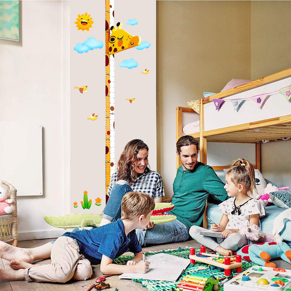 Kids Growth Chart Magnetic No-Drill Giraffe Design