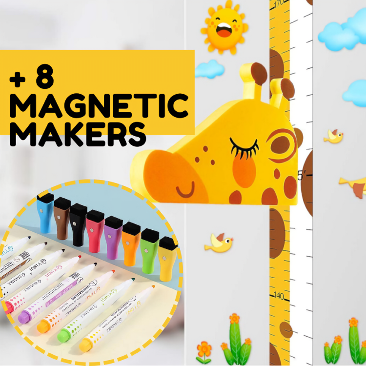 Kids Growth Chart Magnetic No-Drill Giraffe Design