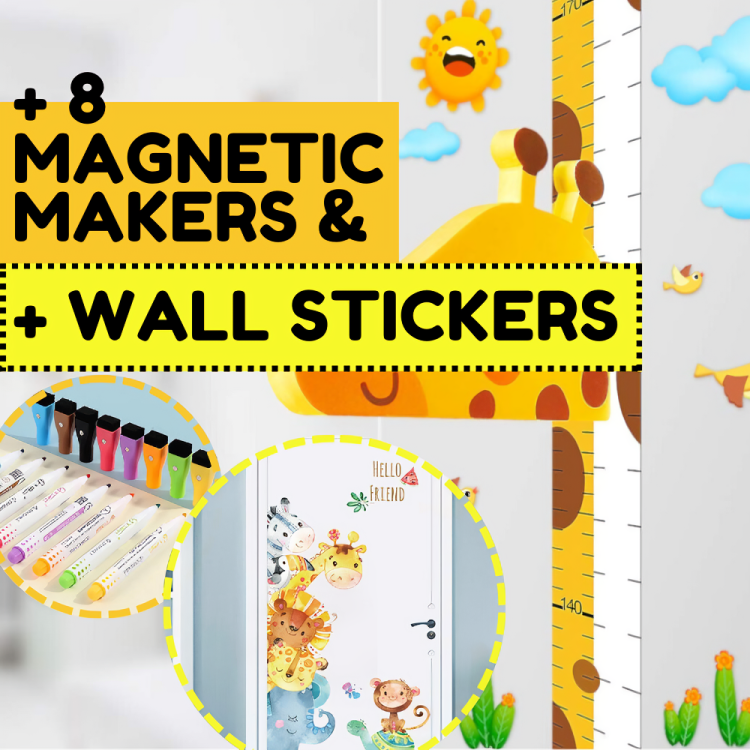 Kids Growth Chart Magnetic No-Drill Giraffe Design