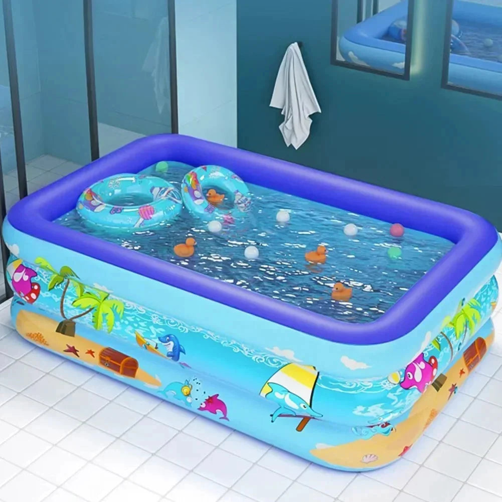 Kids Inflatable Pool Three-Layer PVC Leakproof Valves