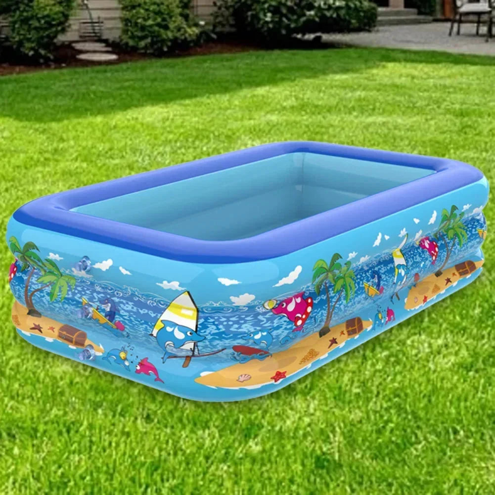 Kids Inflatable Pool Three-Layer PVC Leakproof Valves
