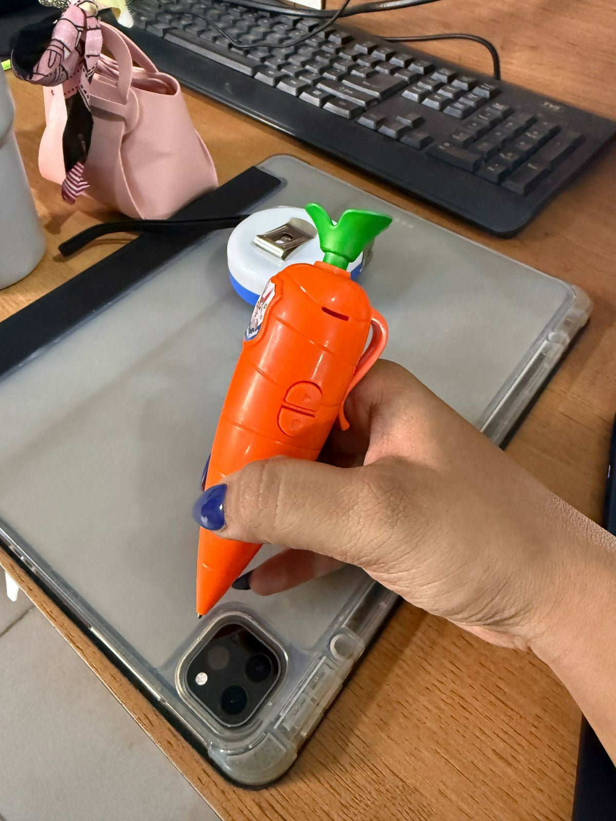 Kids Interactive Pen Carrot Shape One-Button Recording & Playback