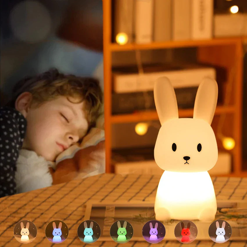 Kids Night Light Bunny Touch Control USB Rechargeable