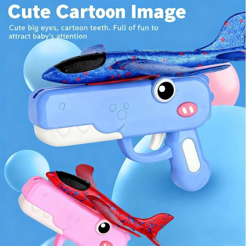 Kids Plane Launcher Dinosaur Design One-Button Launch
