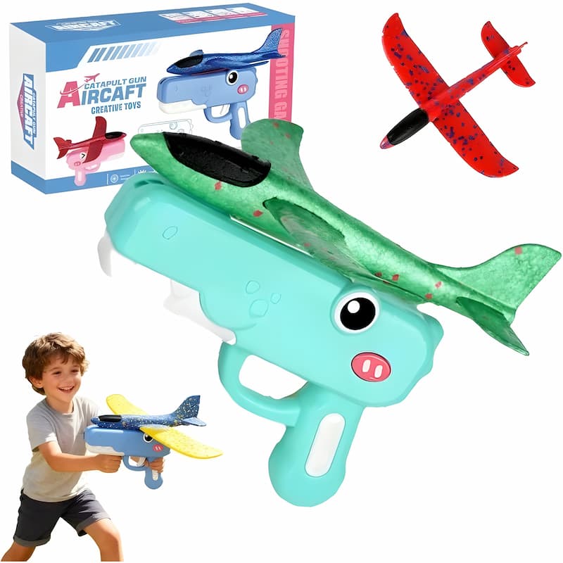 Kids Plane Launcher Dinosaur Design One-Button Launch