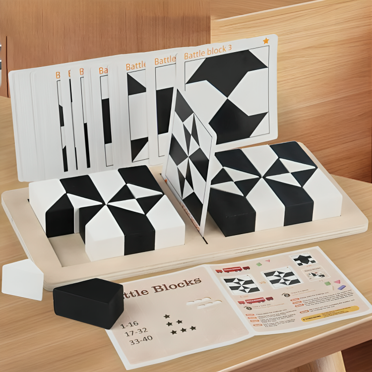 Kids Puzzle Game Wooden Blocks & 40 Cards