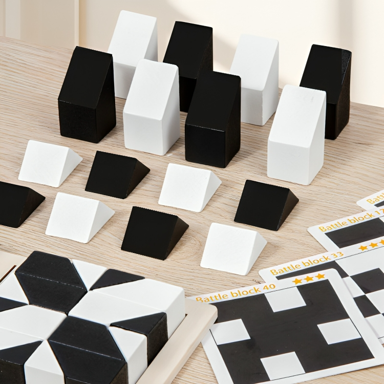 Kids Puzzle Game Wooden Blocks & 40 Cards