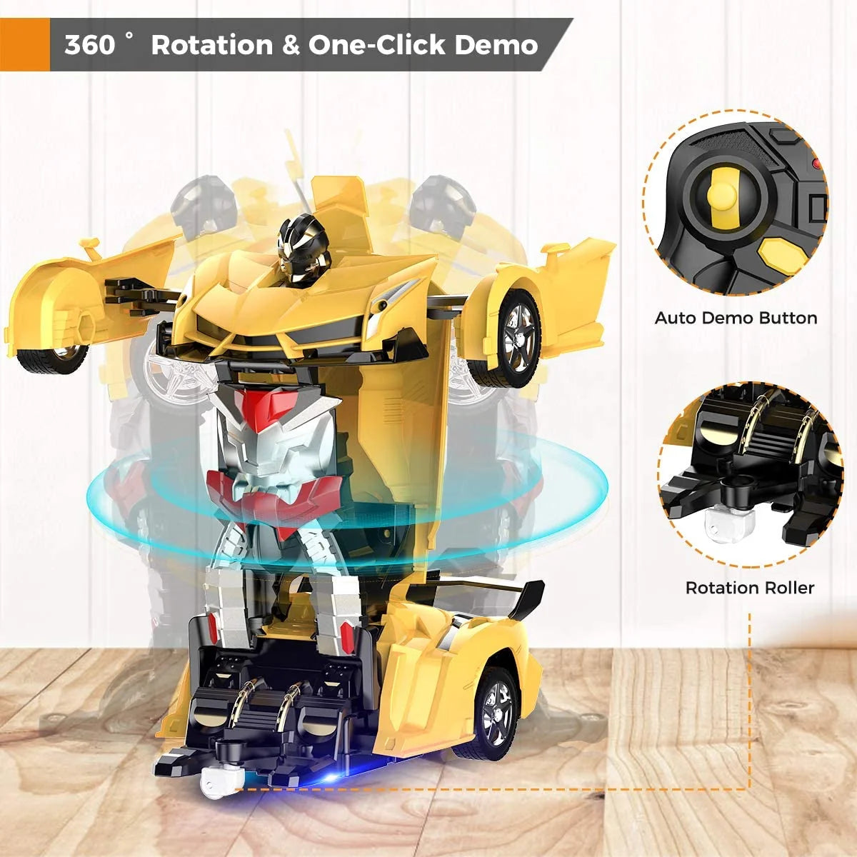 Kids RC Car Transformable Push-Button Drift & Rotation