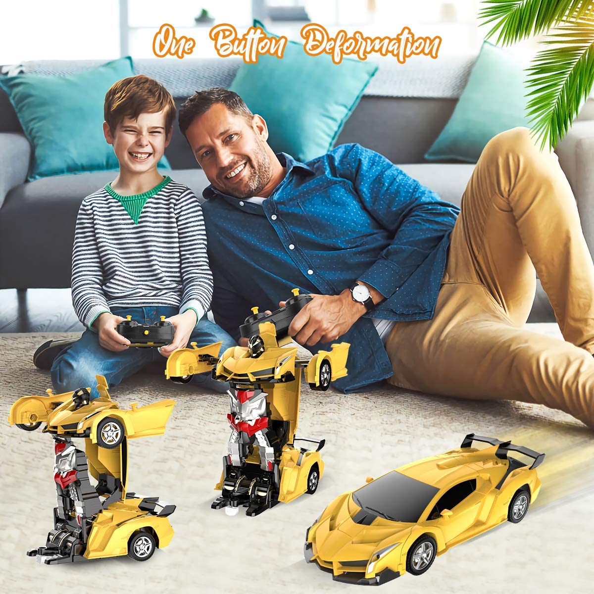 Kids RC Car Transformable Push-Button Drift & Rotation