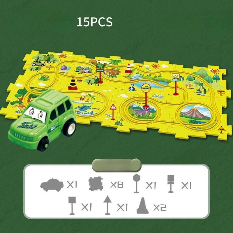 Kids Road Puzzle Set Interactive Paths & Toy Car
